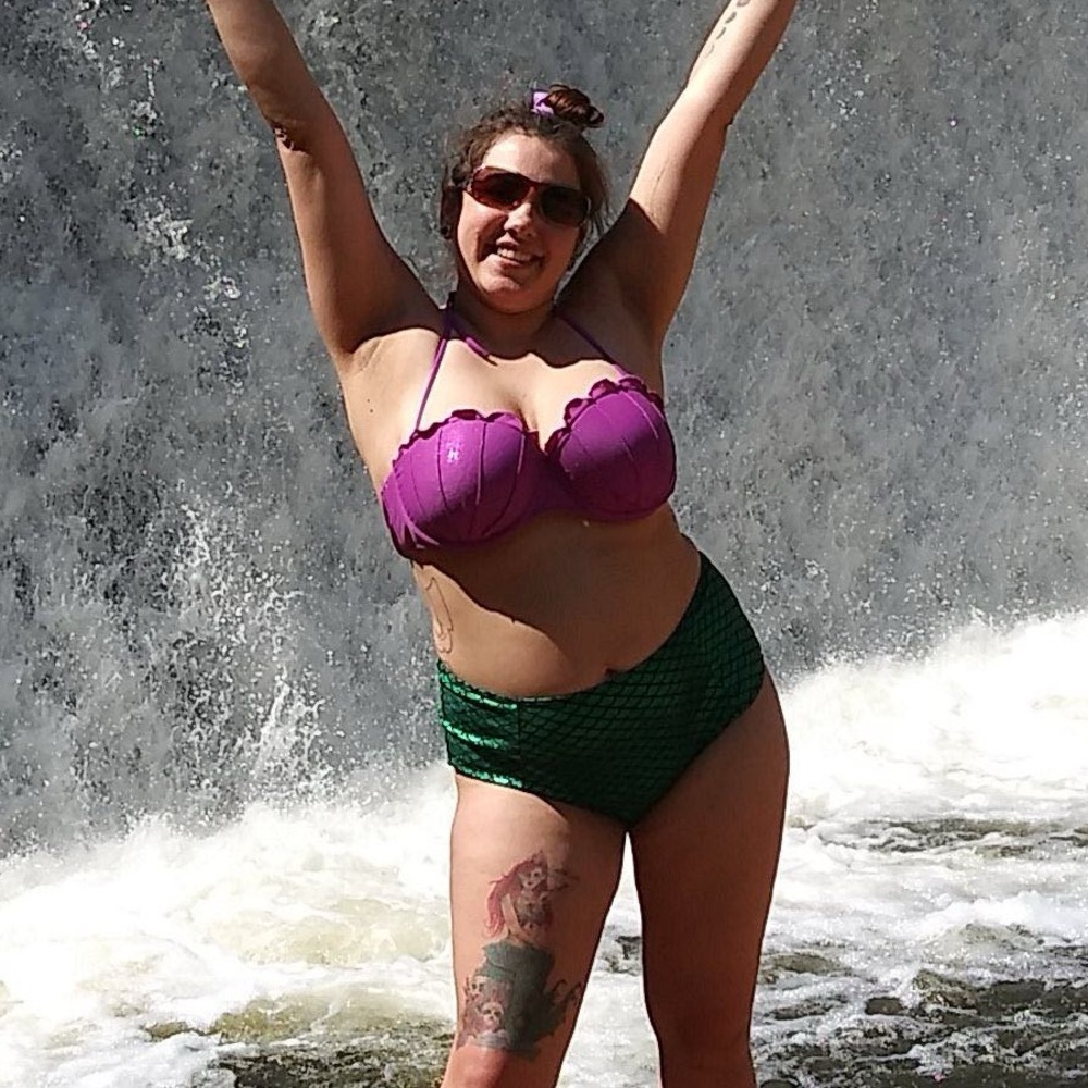 Purple and Green ARIEL Women's Bikini Set FROM HOT TOPIC